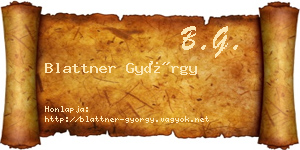 Blattner György névjegykártya